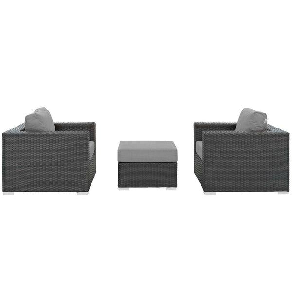 Modway Sojourn 3 Piece Outdoor Patio Sunbrella Sectional Set - EEI-1891 | Outdoor Sofas, Loveseats & Sectionals | Modishstore-19