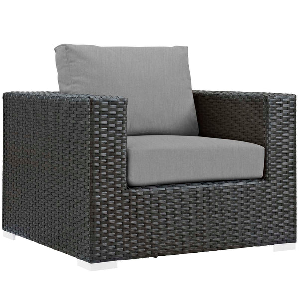 Modway Sojourn 3 Piece Outdoor Patio Sunbrella Sectional Set - EEI-1891 | Outdoor Sofas, Loveseats & Sectionals | Modishstore-21