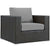 Modway Sojourn 3 Piece Outdoor Patio Sunbrella Sectional Set - EEI-1891 | Outdoor Sofas, Loveseats & Sectionals | Modishstore-21