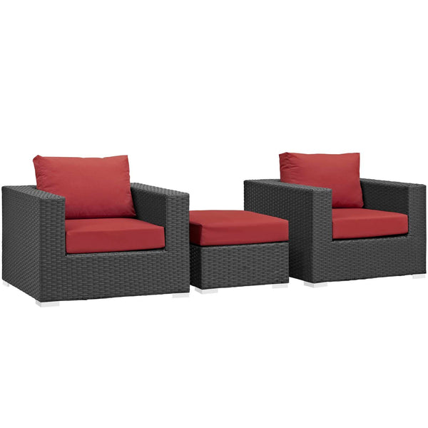Modway Sojourn 3 Piece Outdoor Patio Sunbrella Sectional Set - EEI-1891 | Outdoor Sofas, Loveseats & Sectionals | Modishstore-30