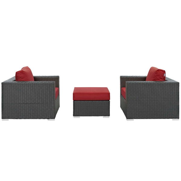 Modway Sojourn 3 Piece Outdoor Patio Sunbrella Sectional Set - EEI-1891 | Outdoor Sofas, Loveseats & Sectionals | Modishstore-23
