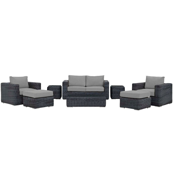 Modway Summon 8 Piece Outdoor Patio Sectional Set | Outdoor Sofas, Loveseats & Sectionals | Modishstore-26