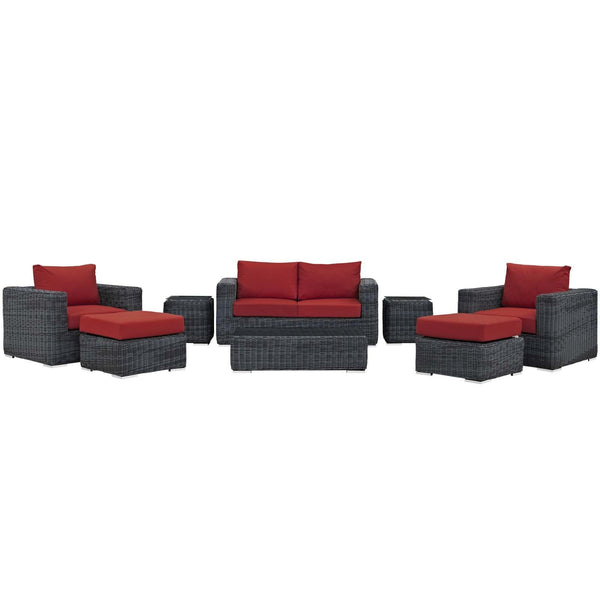 Modway Summon 8 Piece Outdoor Patio Sectional Set | Outdoor Sofas, Loveseats & Sectionals | Modishstore-29