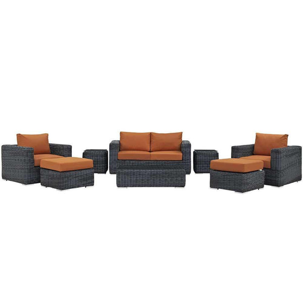 Modway Summon 8 Piece Outdoor Patio Sectional Set | Outdoor Sofas, Loveseats & Sectionals | Modishstore-17