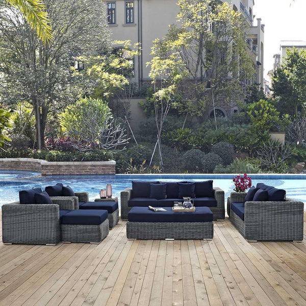 Modway Summon 9 Piece Outdoor Patio Sectional Set | Outdoor Sofas, Loveseats & Sectionals | Modishstore-19