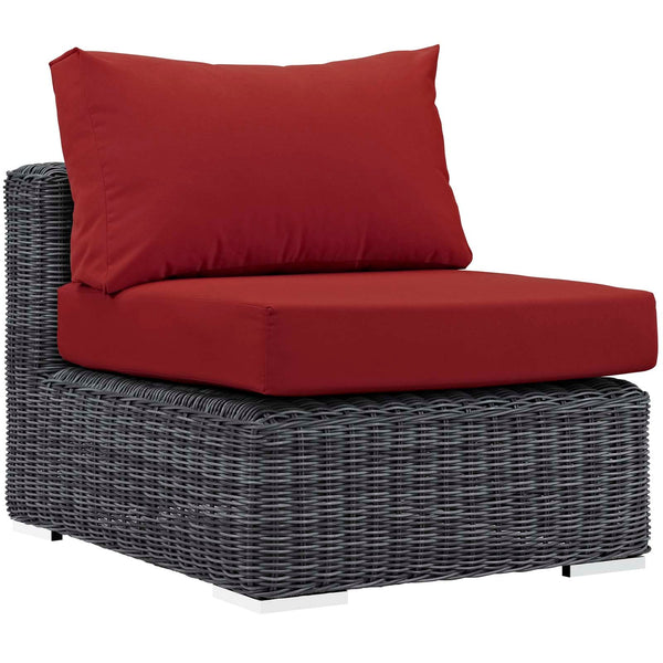 Modway Summon 5 Piece Sunbrella Outdoor Patio Sectional Set | Outdoor Sofas, Loveseats & Sectionals | Modishstore-31