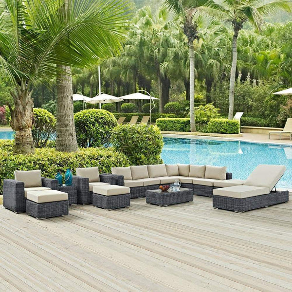 Modway Summon 12 Piece Outdoor Patio Sectional Set | Outdoor Sofas, Loveseats & Sectionals | Modishstore