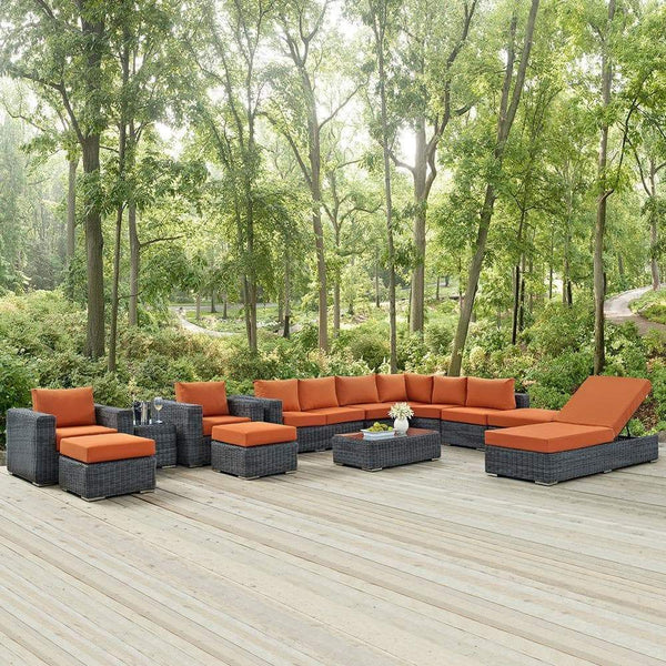 Modway Summon 12 Piece Outdoor Patio Sectional Set | Outdoor Sofas, Loveseats & Sectionals | Modishstore-28