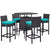 Modway Convene 5 Piece Outdoor Patio Pub Set - Small Bar Table | Outdoor Dining Set | Modishstore-15