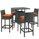 Modway Sojourn 5 Piece Outdoor Patio Sunbrella Pub Set - EEI-1967 | Outdoor Dining Set | Modishstore-14
