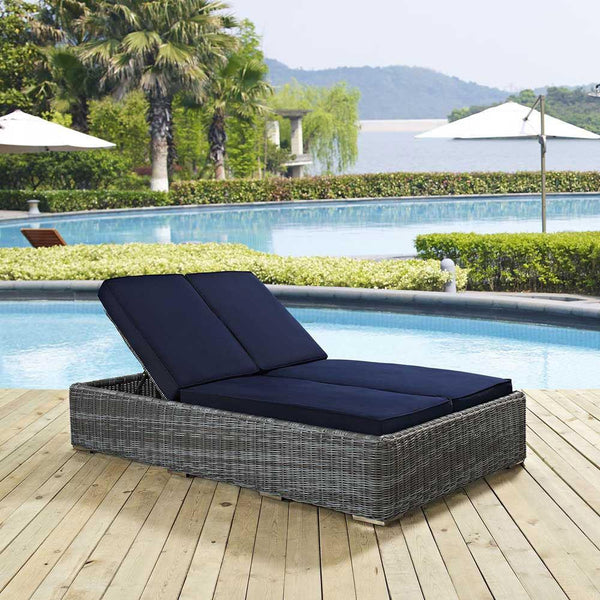 Modway Summon Double Outdoor Patio Chaise | Outdoor Recliners & Lounge Chairs | Modishstore
