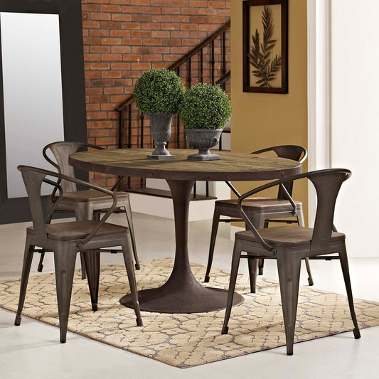 Modway Drive 60" Oval Wood Top Dining Table - Brown | Dining Tables | Modishstore