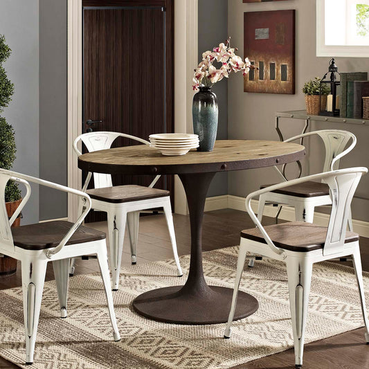 Modway Drive 47" Oval Wood Top Dining Table - Brown | Dining Tables | Modishstore