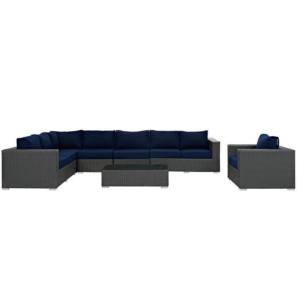 Modway Sojourn 7 Piece Outdoor Patio Sunbrella Sectional Set - EEI-2013 | Outdoor Sofas, Loveseats & Sectionals | Modishstore-14