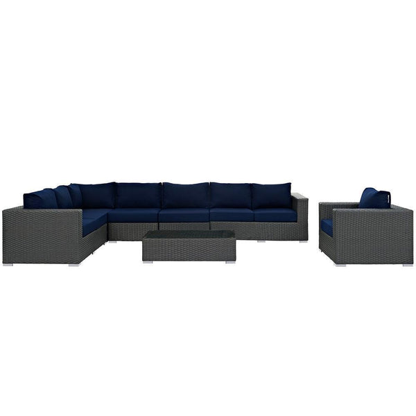 Modway Sojourn 7 Piece Outdoor Patio Sunbrella Sectional Set - EEI-2013 | Outdoor Sofas, Loveseats & Sectionals | Modishstore-14