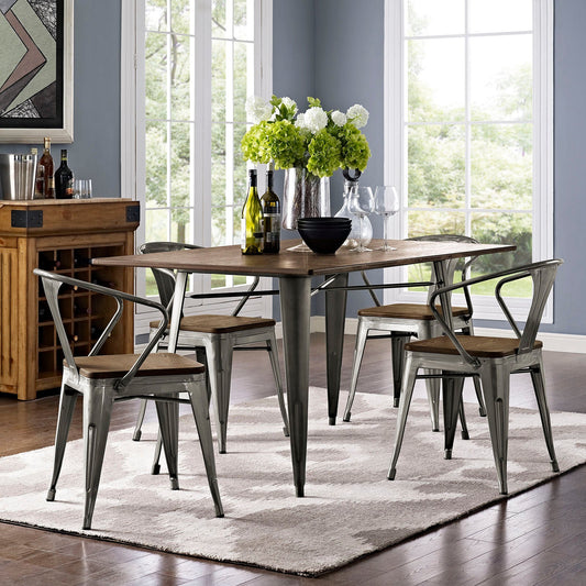Modway Alacrity 59" Rectangle Wood Dining Table - Brown | Dining Tables | Modishstore