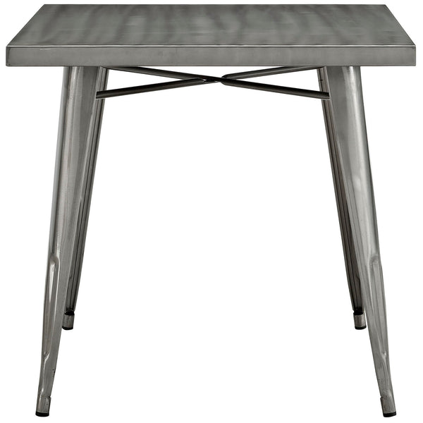 Modway Alacrity Square Metal Dining Table - Gunmetal | Dining Tables | Modishstore-2