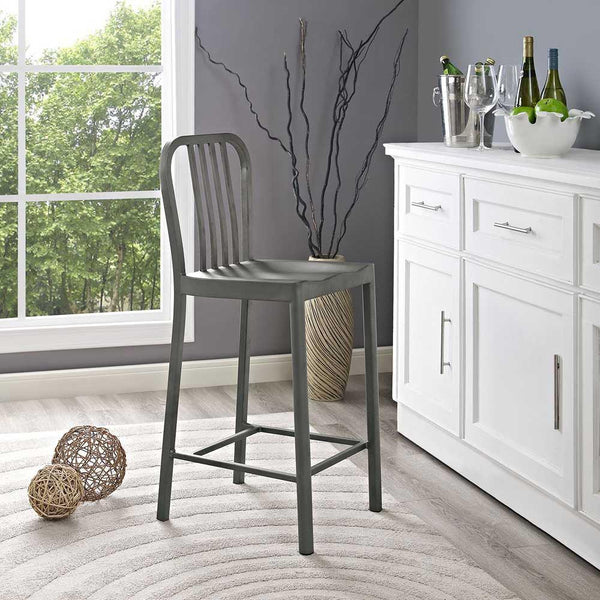 Modway Clink Counter Stool - Silver | Counter Stools | Modishstore