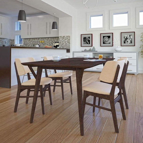 Modway Vestige Dining Side Chair Set of 4 - Walnut Beige | Dining Chairs | Modishstore