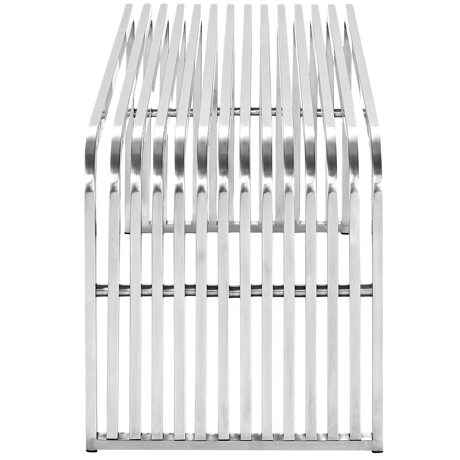 Modway Pipe 47" Stainless Steel Bench - Silver | Stools & Benches | Modishstore-2