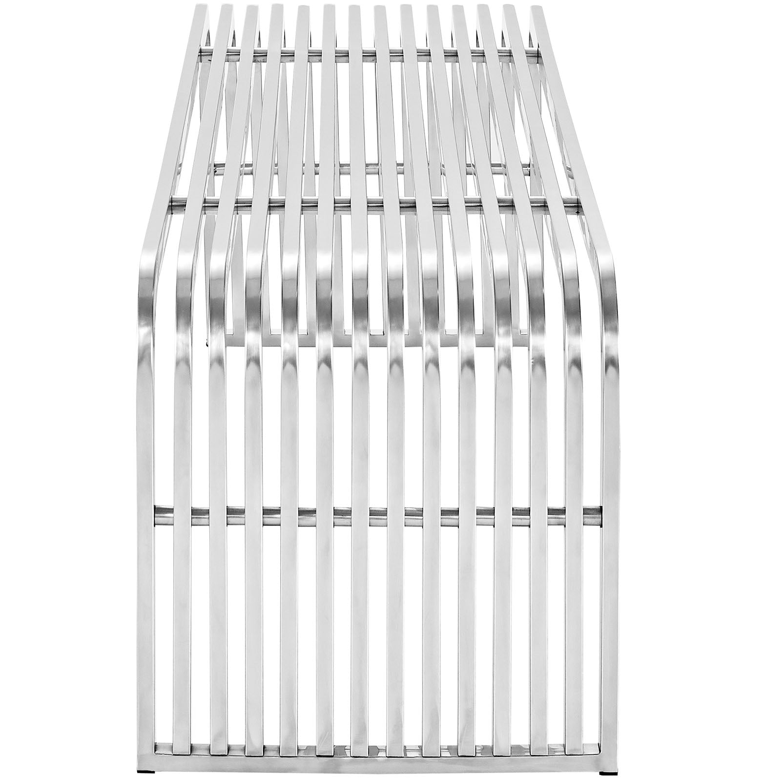Modway Pipe 60" Stainless Steel Bench - Silver | Console Tables | Modishstore-2