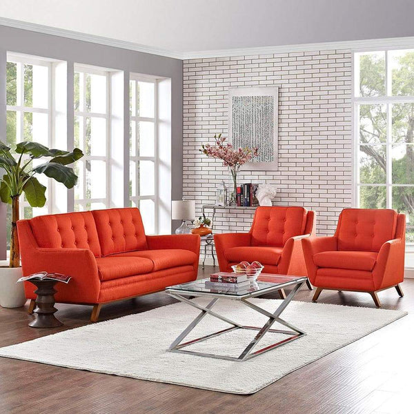 Modway Beguile 3 Piece Upholstered Fabric Living Room Set - EEI-2141 | Sofas | Modishstore-22