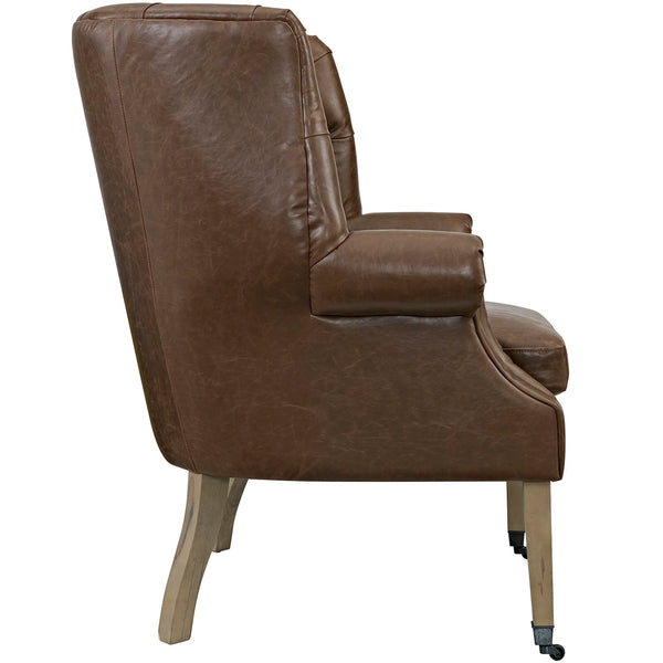Modway Chart Upholstered Vinyl Lounge Chair - Brown | Lounge Chairs | Modishstore-3