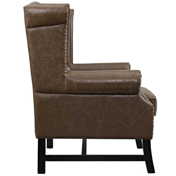 Modway Steer Upholstered Vinyl Armchair - Brown | Armchairs | Modishstore-2