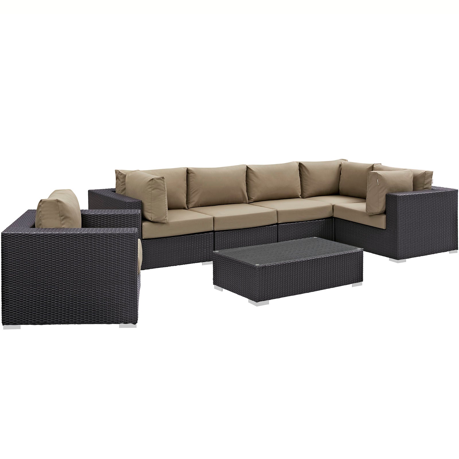 Modway Convene 7 Piece Outdoor Patio Sectional Set - EEI-2157 | Outdoor Sofas, Loveseats & Sectionals | Modishstore-40
