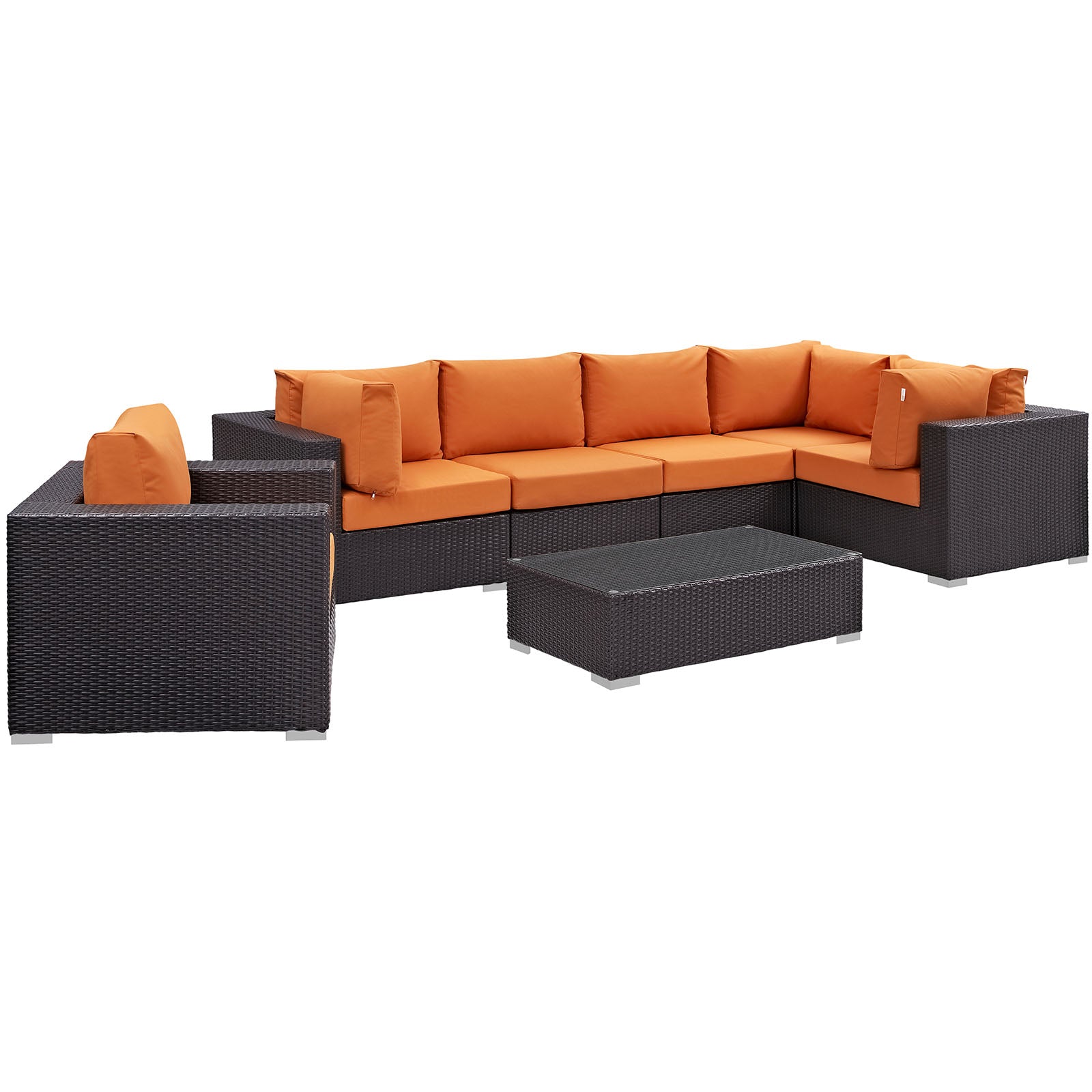 Modway Convene 7 Piece Outdoor Patio Sectional Set - EEI-2157 | Outdoor Sofas, Loveseats & Sectionals | Modishstore-39