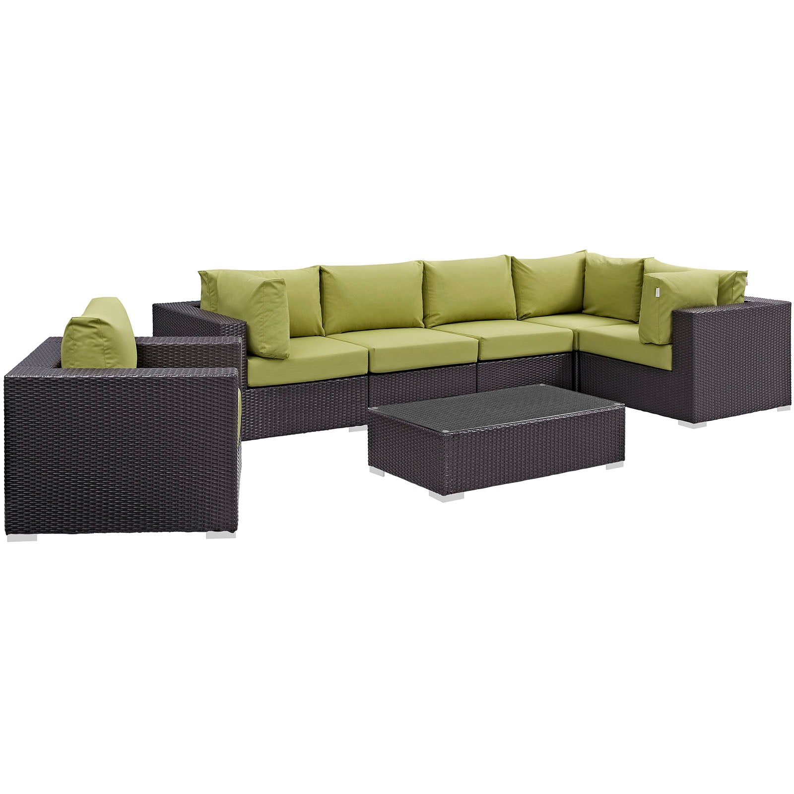 Modway Convene 7 Piece Outdoor Patio Sectional Set - EEI-2157 | Outdoor Sofas, Loveseats & Sectionals | Modishstore-38