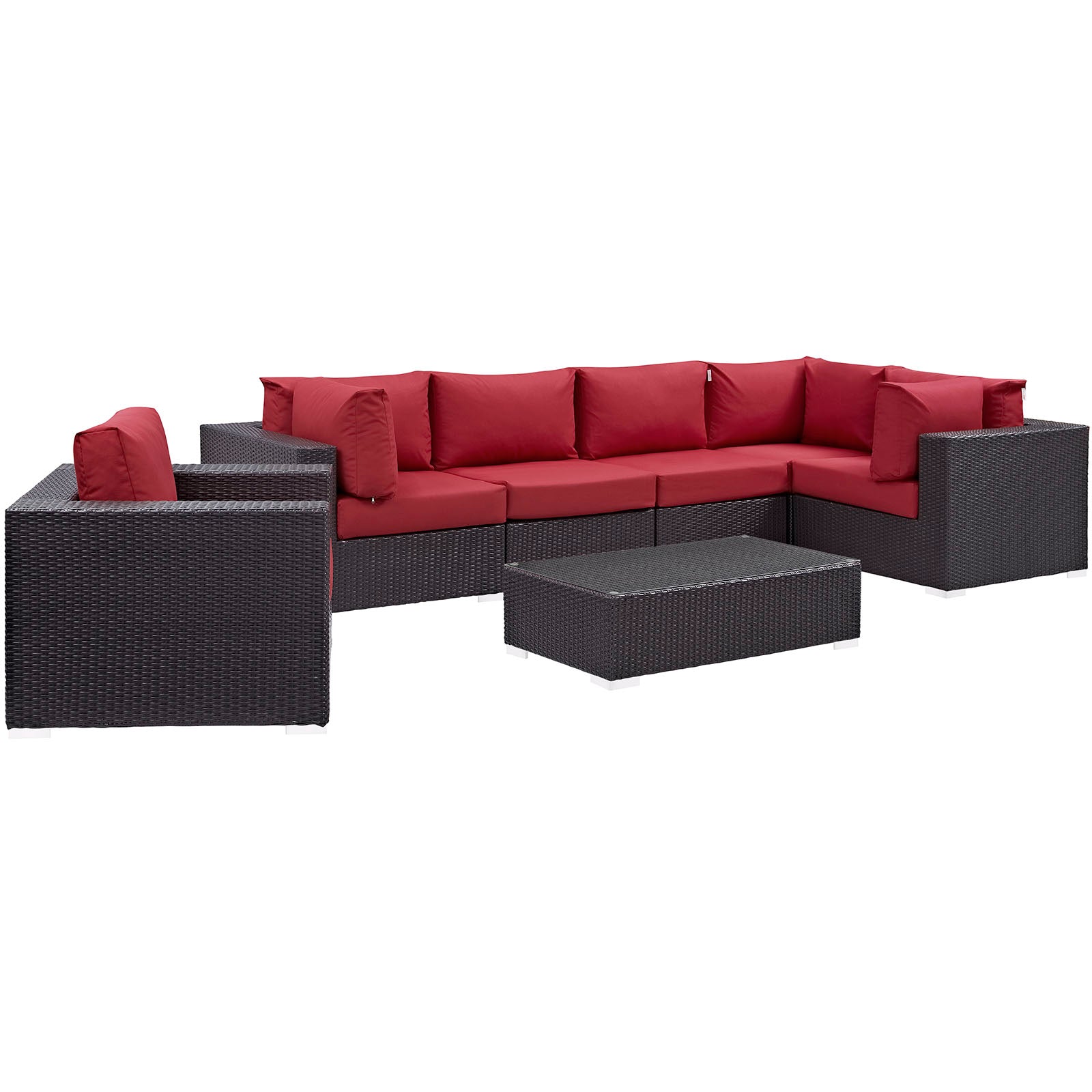 Modway Convene 7 Piece Outdoor Patio Sectional Set - EEI-2157 | Outdoor Sofas, Loveseats & Sectionals | Modishstore-37