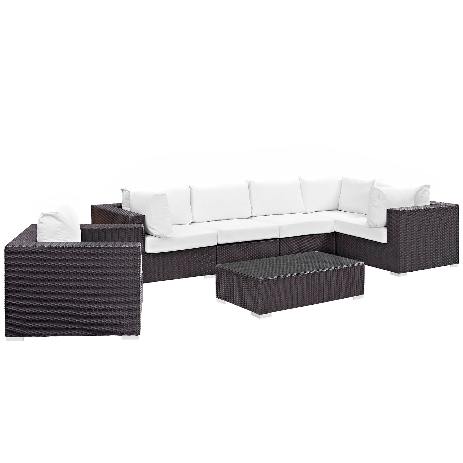 Modway Convene 7 Piece Outdoor Patio Sectional Set - EEI-2157 | Outdoor Sofas, Loveseats & Sectionals | Modishstore-35