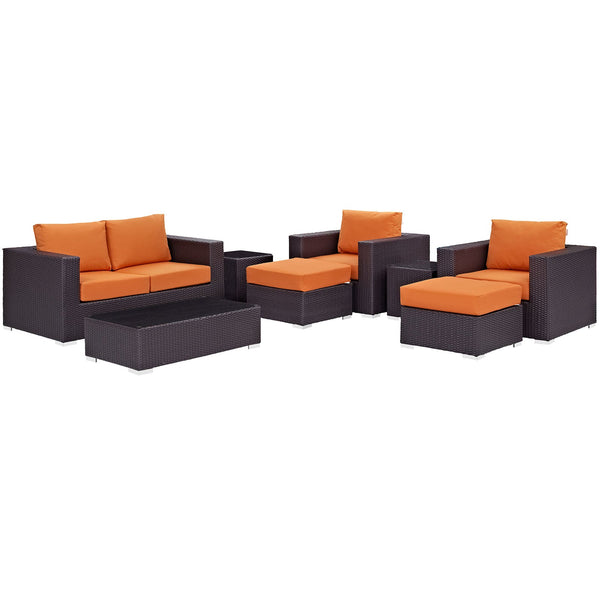 Modway Convene 8 Piece Outdoor Patio Sofa Set | Outdoor Sofas, Loveseats & Sectionals | Modishstore-39