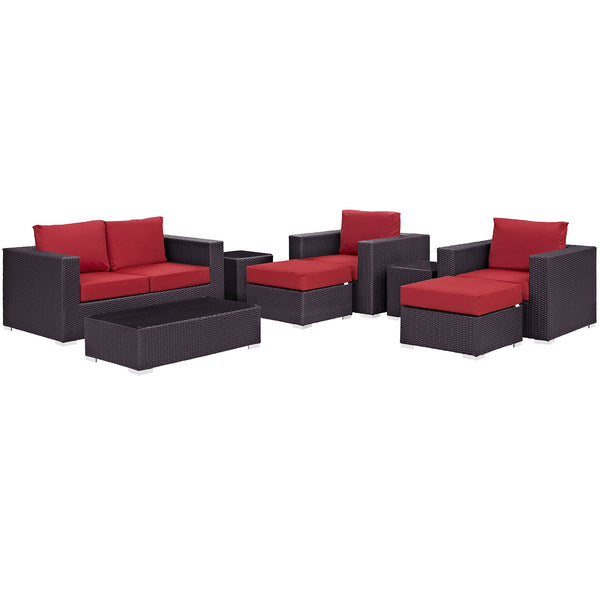 Modway Convene 8 Piece Outdoor Patio Sofa Set | Outdoor Sofas, Loveseats & Sectionals | Modishstore-37