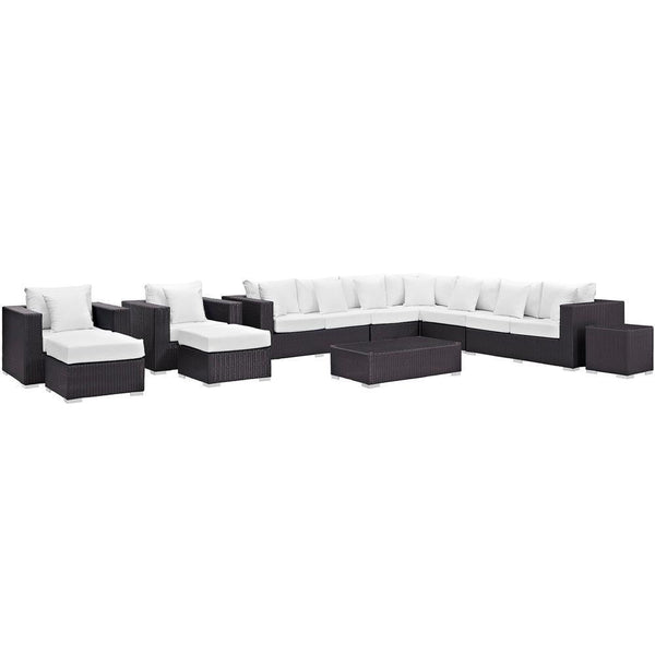Modway Convene 11 Piece Outdoor Patio Sectional Set | Outdoor Sofas, Loveseats & Sectionals | Modishstore-5