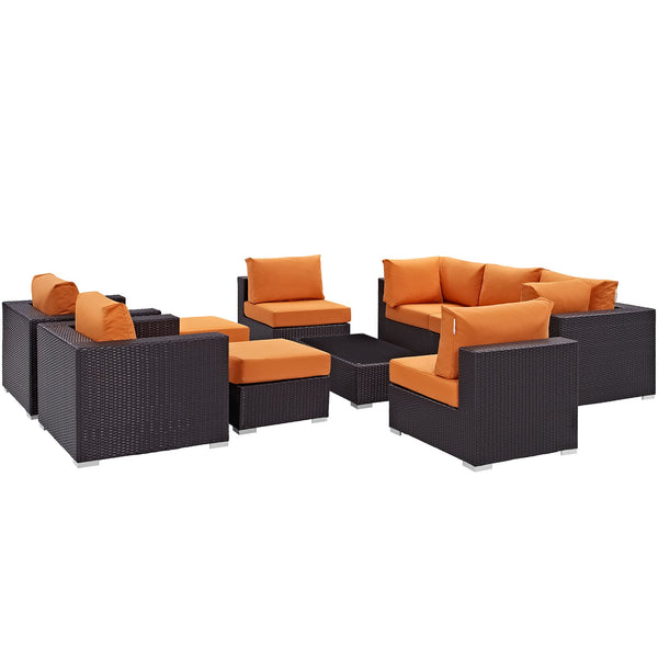 Modway Convene 10 Piece Outdoor Patio Sectional Set | Outdoor Sofas, Loveseats & Sectionals | Modishstore-25