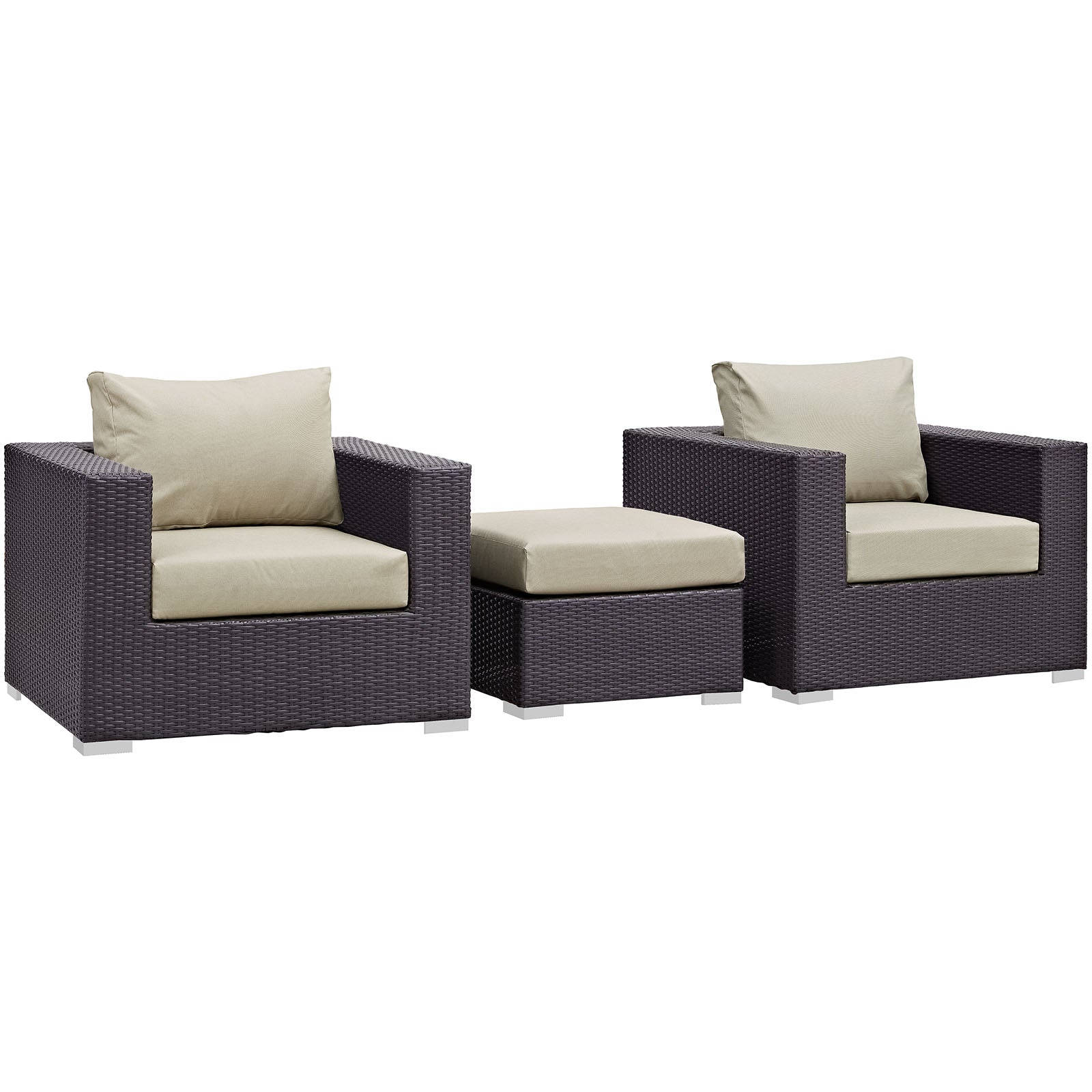 Modway Convene 3 Piece Outdoor Patio Ottoman & Armchair Set - EEI-2174 | Outdoor Sofas, Loveseats & Sectionals | Modishstore-26