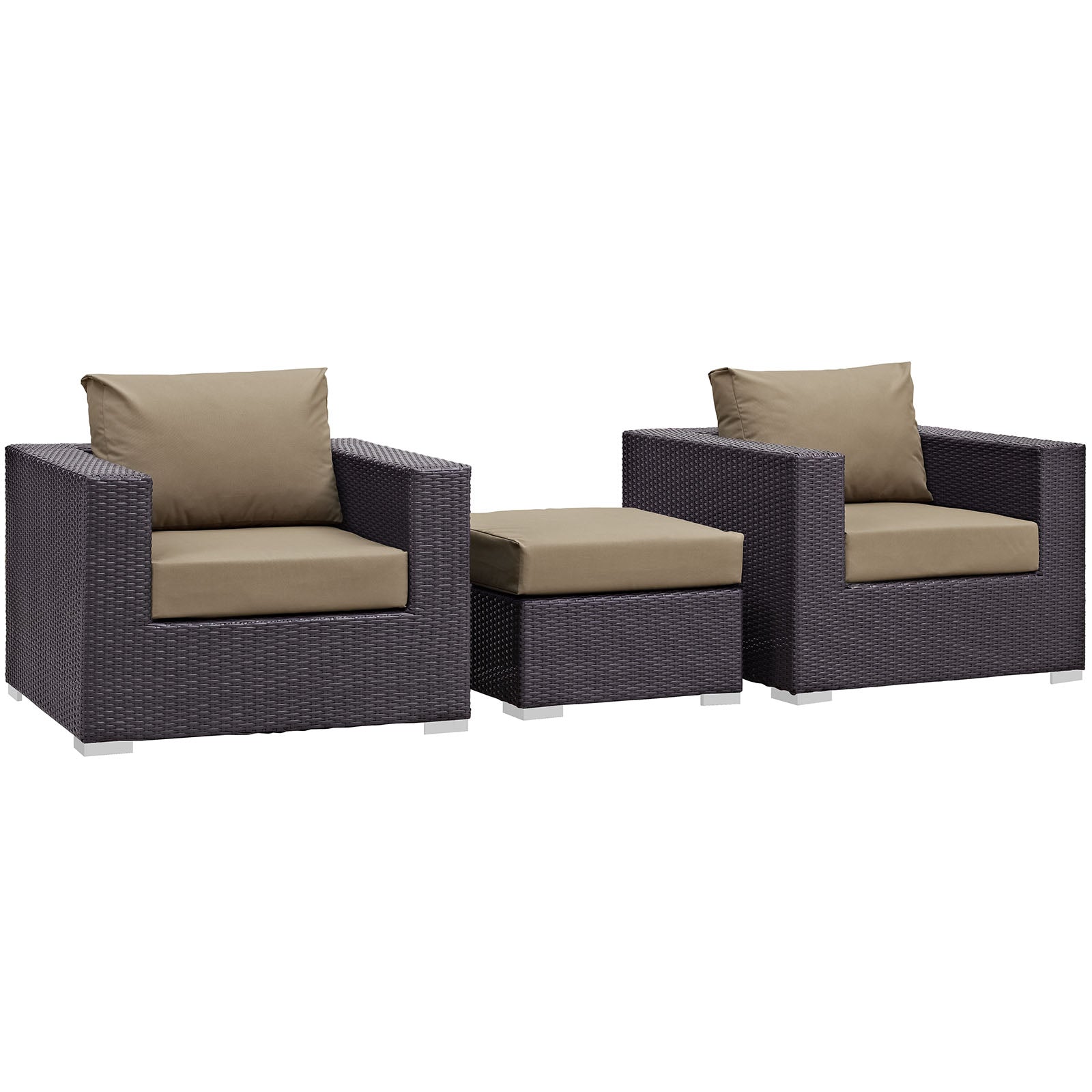 Modway Convene 3 Piece Outdoor Patio Ottoman & Armchair Set - EEI-2174 | Outdoor Sofas, Loveseats & Sectionals | Modishstore-25