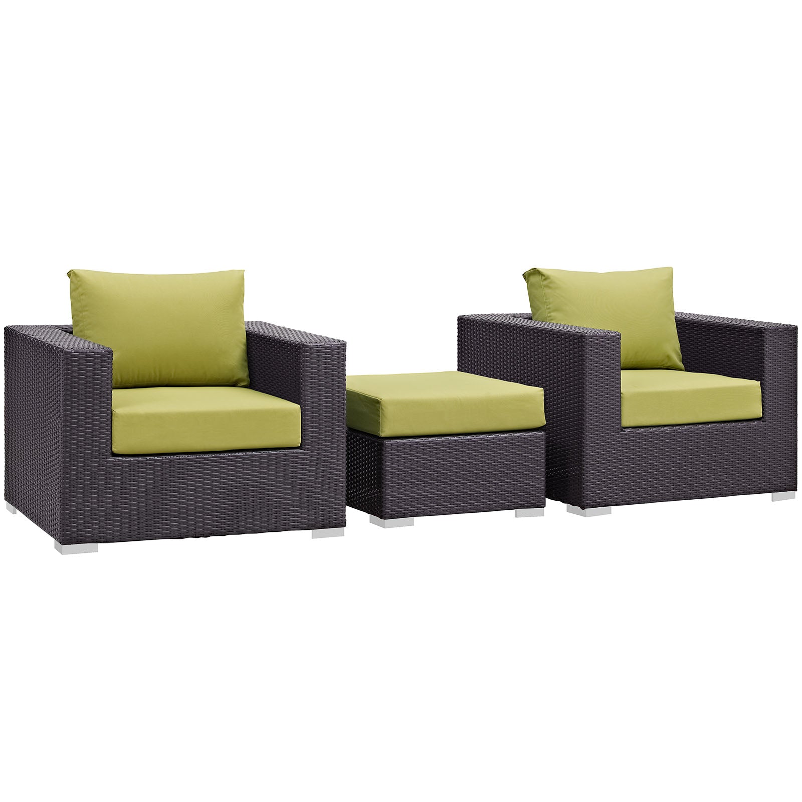 Modway Convene 3 Piece Outdoor Patio Ottoman & Armchair Set - EEI-2174 | Outdoor Sofas, Loveseats & Sectionals | Modishstore-23