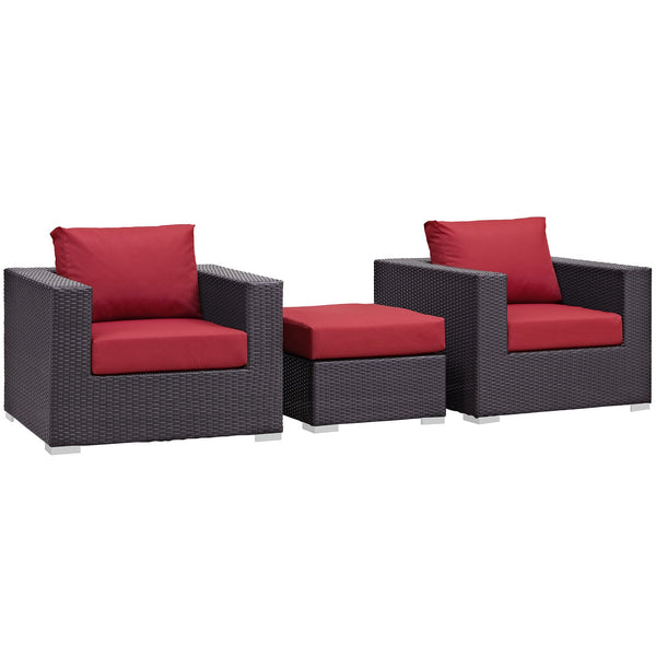 Modway Convene 3 Piece Outdoor Patio Ottoman & Armchair Set - EEI-2174 | Outdoor Sofas, Loveseats & Sectionals | Modishstore-22