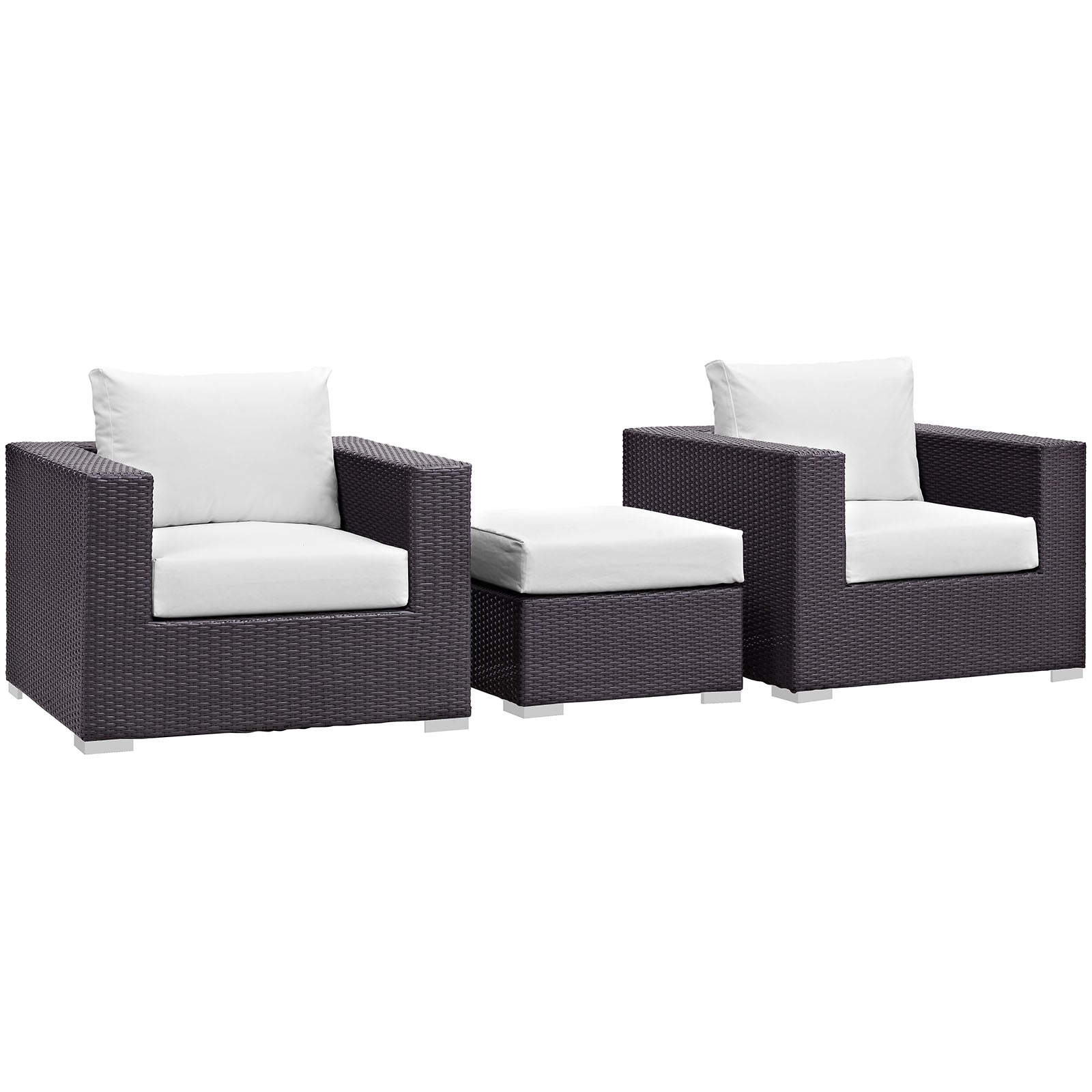 Modway Convene 3 Piece Outdoor Patio Ottoman & Armchair Set - EEI-2174 | Outdoor Sofas, Loveseats & Sectionals | Modishstore-20