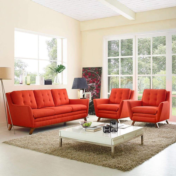 Modway Beguile 3 Piece Upholstered Fabric Living Room Set - EEI-2184 | Sofas | Modishstore