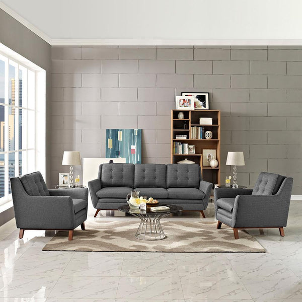 Modway Beguile 3 Piece Upholstered Fabric Living Room Set - EEI-2184 | Sofas | Modishstore-24