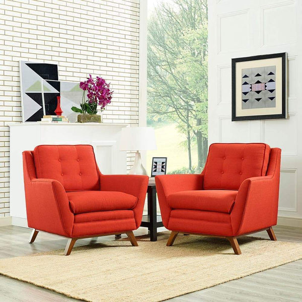 Modway Beguile 2 Piece Upholstered Fabric Living Room Set | Sofas | Modishstore-18