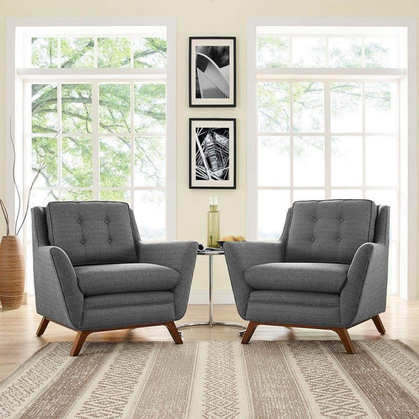 Modway Beguile 2 Piece Upholstered Fabric Living Room Set | Sofas | Modishstore-20