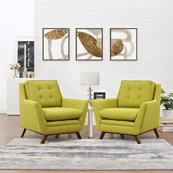 Modway Beguile 2 Piece Upholstered Fabric Living Room Set | Sofas | Modishstore-25