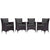 Modway Convene 4 Piece Outdoor Patio Dining Set