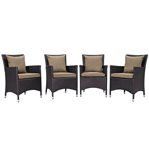 Modway Convene 4 Piece Outdoor Patio Dining Set