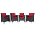 Modway Convene 4 Piece Outdoor Patio Dining Set